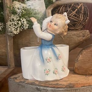 1960 Shafford girl floral planter , excellent condition